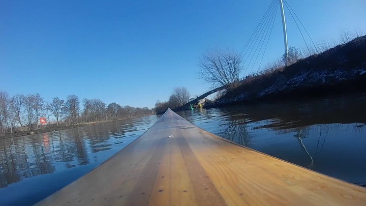 Winterfahrt mit dem Leistenkayak auf dem Rhein-Herne-Kanal in Gelsenkirchen